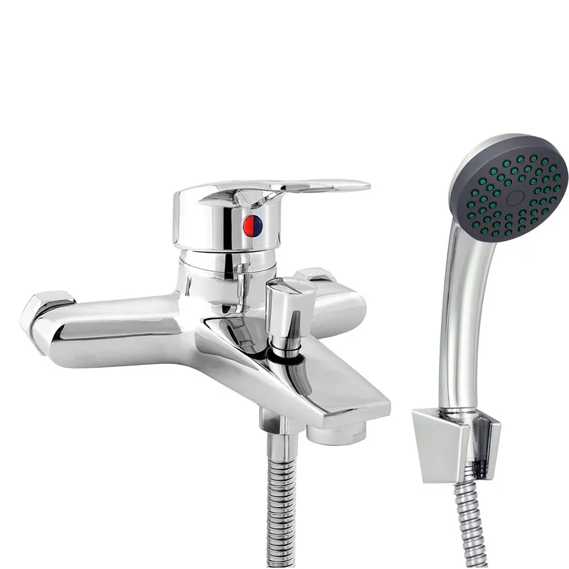 Смеситель для ванны шаровой, шток. дивертор, кор. излив, Славен СЛ-ОД-Ц30